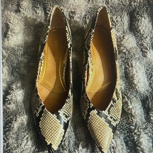 Vionic Snakeskin Patterned Heels - Black and Cream